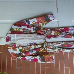 Anthropologie pineapple robe kantha